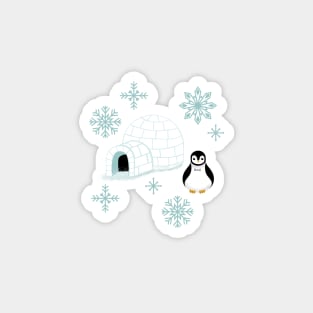 Penguins + Snowflakes Magnet