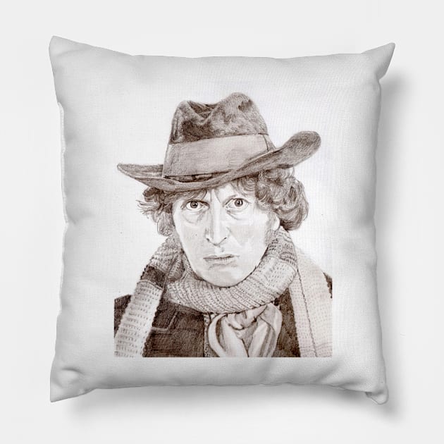 Tom Baker Pillow by Grant Hudson