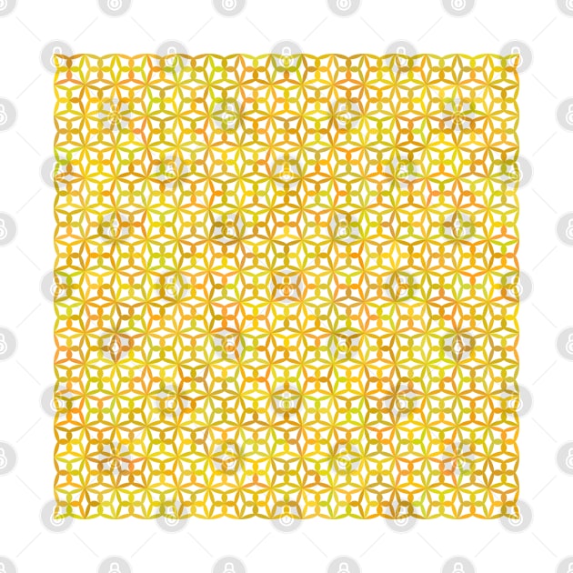 Geometric Flower Petal Pattern (Yellow) by John Uttley