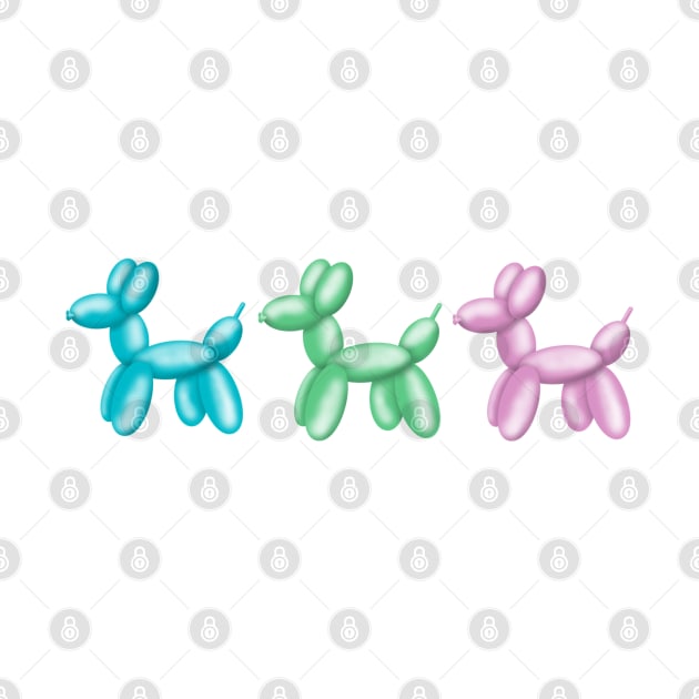 A trio of balloon dogs by Manxcraft