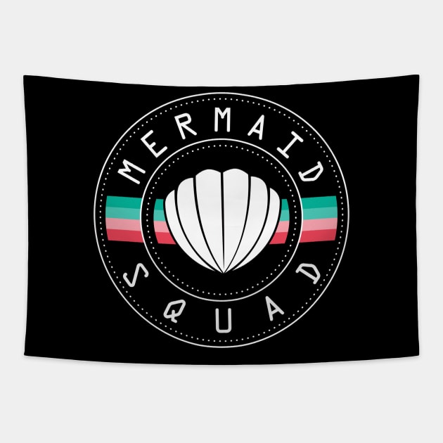 Mermaid Squad Colorful Quote Artwork Tapestry by Artistic muss