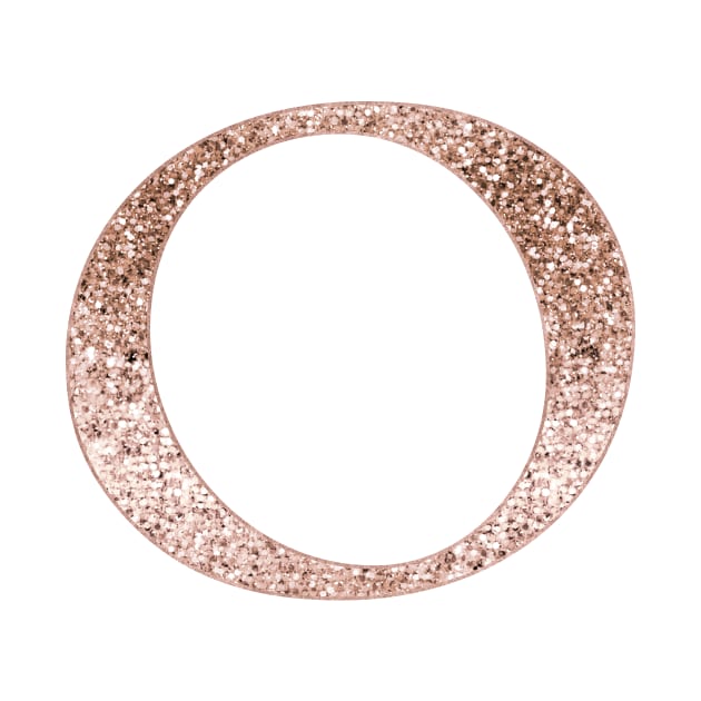 O rose gold glitter monogram letter by RoseAesthetic