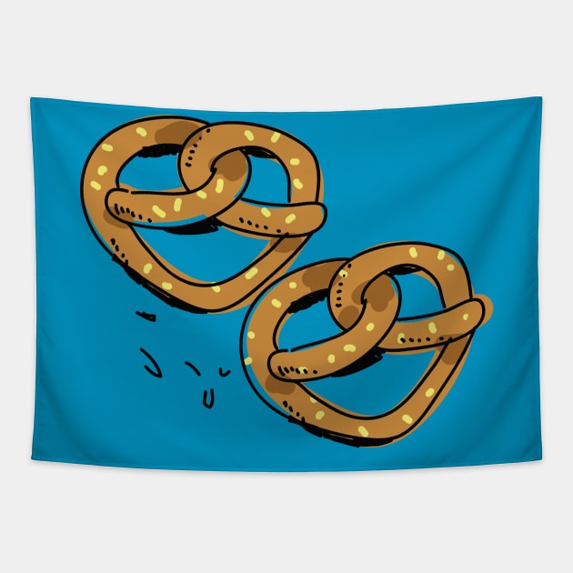 Yummy pretzel Tapestry by UniqueDesignsCo