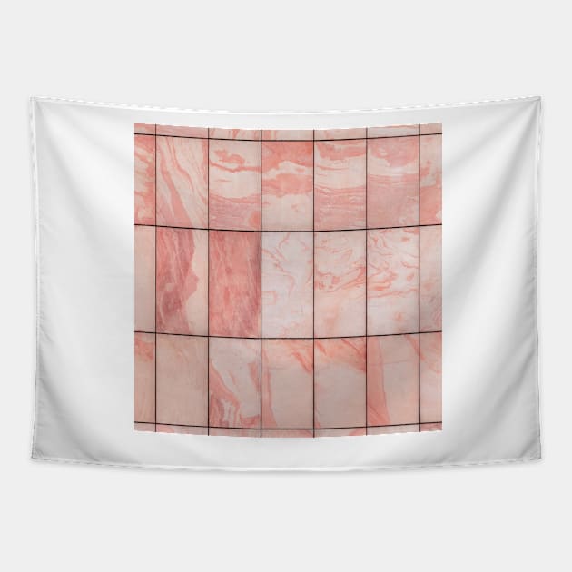 Tropical pink marble tiles Tapestry by RoseAesthetic