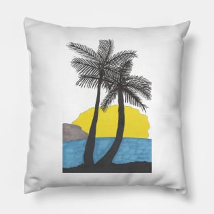 Palm Trees at Sunrise Pillow