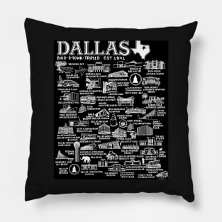 Dallas Texas Map Pillow