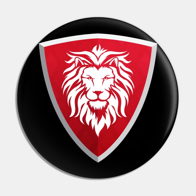 Red Shield with Lion Pin by SweetPaul Entertainment 