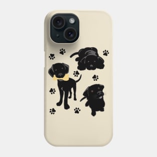 Three Black Lab Puppies Phone Case