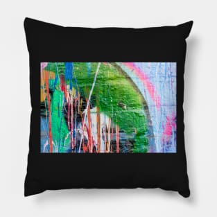 Dripping paint graffiti wall Pillow