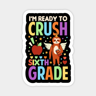 I'm Ready To Crush Sixth Grade Sloth Unicorn Back To School Magnet