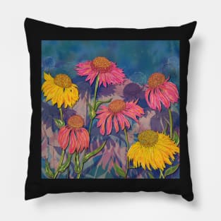 Colourful Coneflowers Pillow