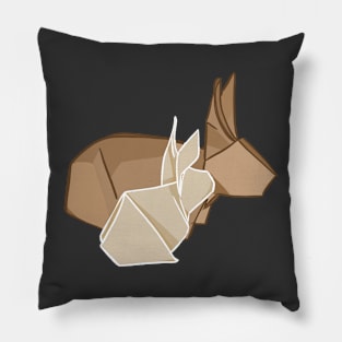 Rabbit and Baby Bunny Origami Left _ Bunniesmee Pillow