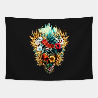 Floral Skull Vivid Tapestry