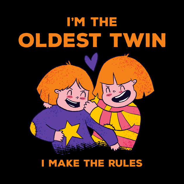 Twins Funny Matching Bday Outfit Sibling Oldest Twin Humor by edwardechoblue