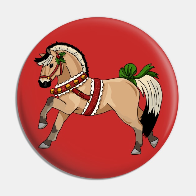 Christmas Fjord horse Pin by The Christmas Lady