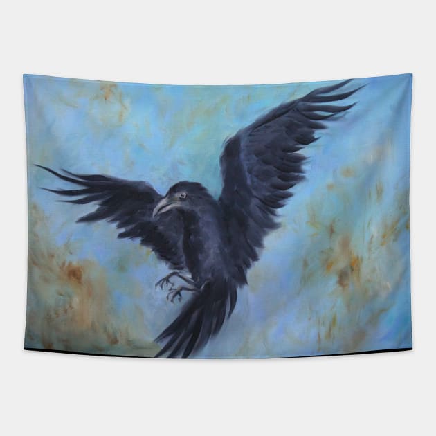 Fantasy raven Tapestry by rand0mity