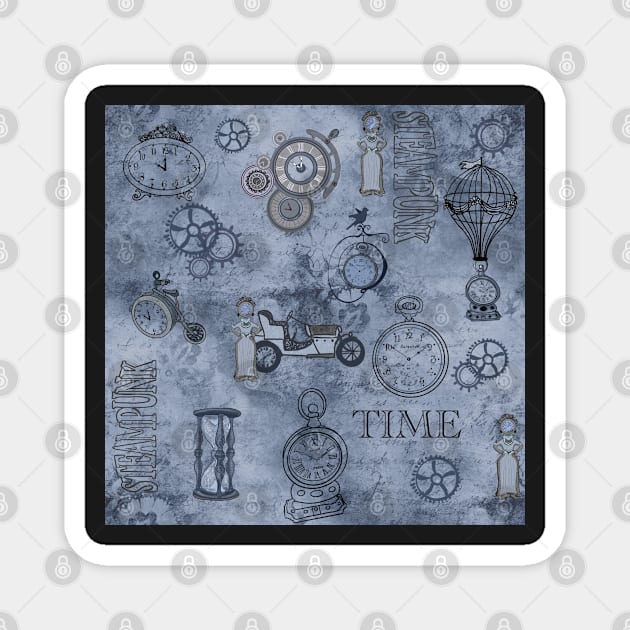 TIME a steampunk life Magnet by Salzanos