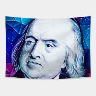 Jeremy Bentham Snowy Portrait | Jeremy Bentham Artwork 13 Tapestry