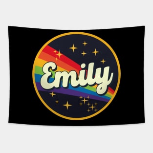 Emily // Rainbow In Space Vintage Style Tapestry