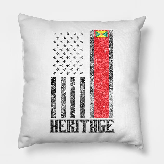 Grenada Hispanic Heritage distressed flag Pillow by Coqui Tees