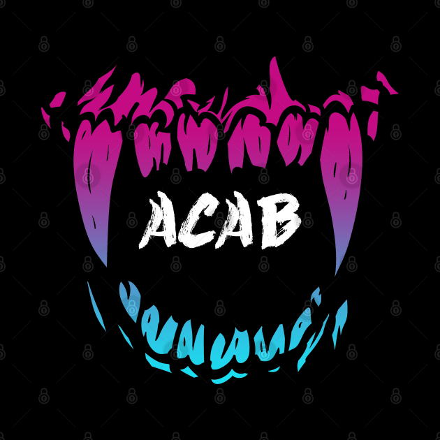 ACAB Vaporwave Scary Teeth Mask by aaallsmiles