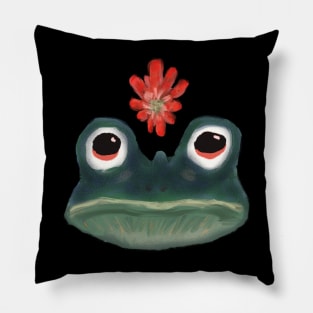 Frog with Flower Crown Pillow