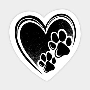 Paw Print Heart Magnet