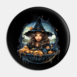 Young Witch and her Cauldron Pin