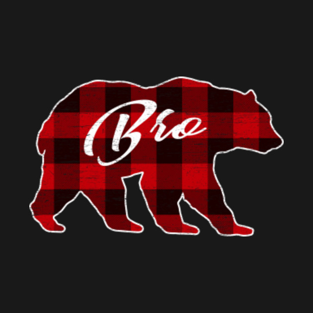 Disover Red Plaid Bro Bear Shirt Matching Pajama Family - Red Plaid Bear Christmas - T-Shirt