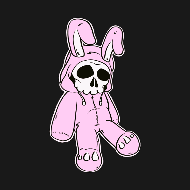 Skeleton Skull Pink Dead Hare Costume Rabbit Bunny by Foxxy Merch