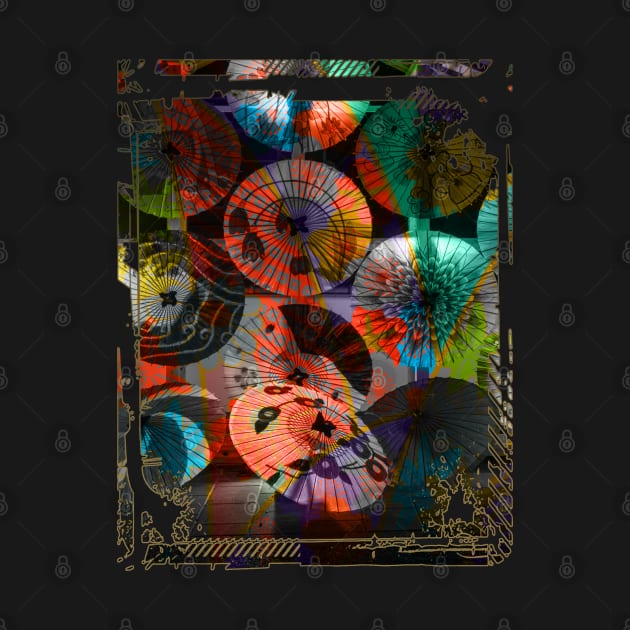 Japan Nightlife Lantern Fan Light Collage Art 94 by dvongart