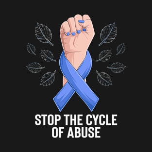 Child Abuse Prevention Awareness Month Blue Ribbon gift idea T-Shirt