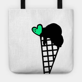 Snow Cone Icecream Black with Mint Tote