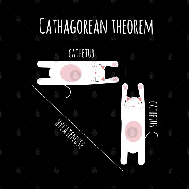 Cathagorean Theorem Cat Lovers T shirt by anjokaba89