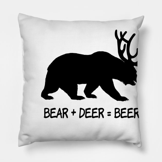 Bear + Deer = Beer Pillow by birdo