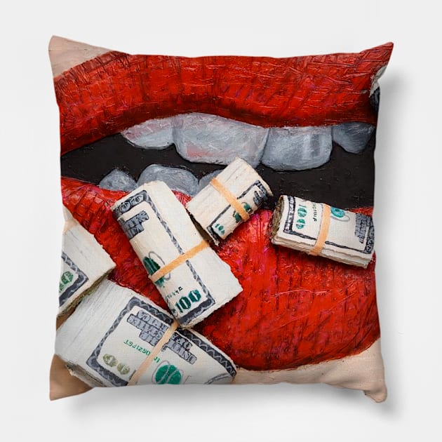 Kiss of money Pillow by donbsm