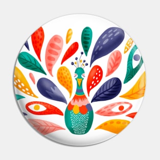 Happy Peacock - colorful palette Pin