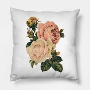 Vintage Roses Floral Flowers Cottagecore Pillow