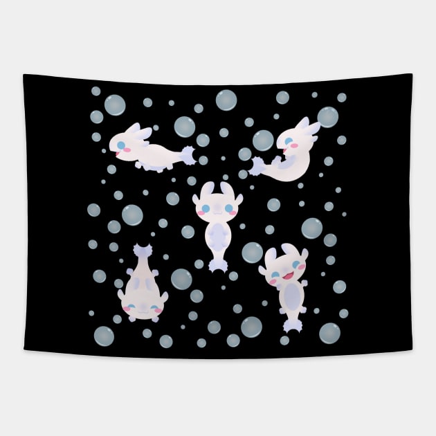 Light Fury Axolotls Tapestry by Kirion