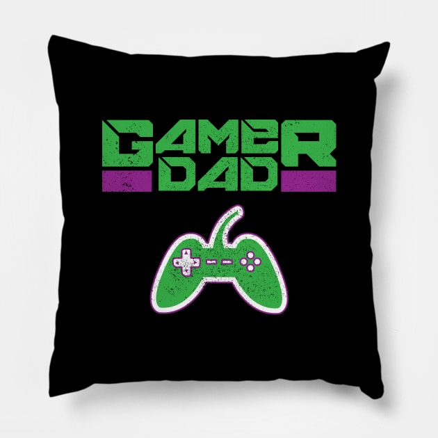 Gamer Dad Father's Day Gift Pillow by Commykaze