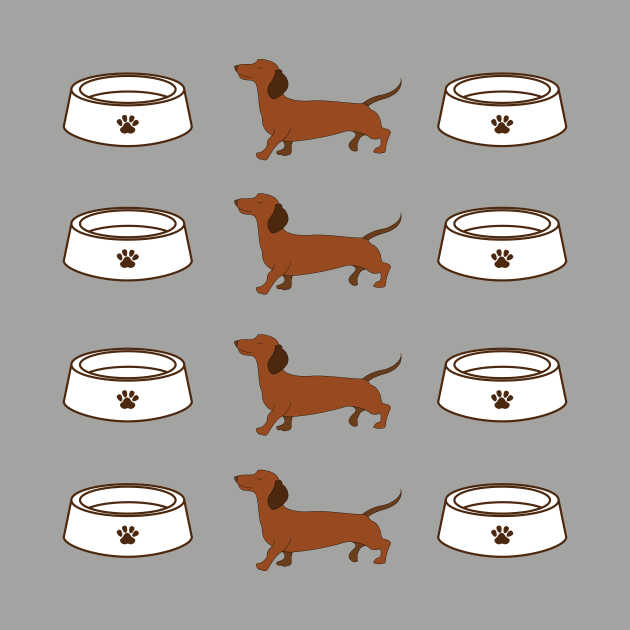 Brown Dachshund dog with a bowl pattern by Maful