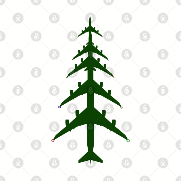 Airliner Airplane Christmas Tree Aviation Holiday Design by DesignedForFlight