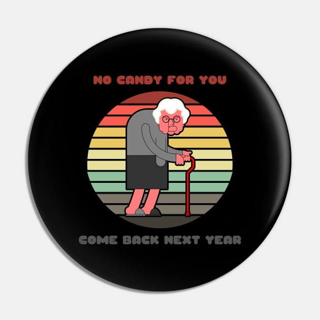 Sunset Old Lady / No Candy for You Pin by nathalieaynie