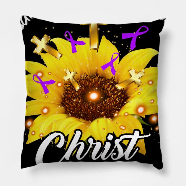 I Can Do All Things Through Christ Epilepsy Awareness Support Epilepsy Warrior Gifts Pillow by ThePassion99