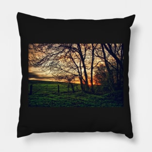 English Countryside Sunset HDR Pillow