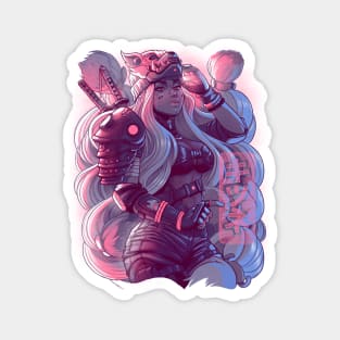 Cyber Kitsune Samurai Magnet