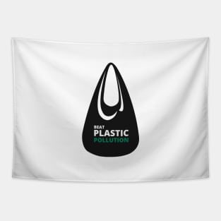 'Beat Plastic Pollution' Environment Awareness Shirt Tapestry