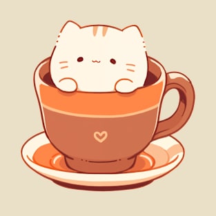 Kawaii kitten in a cup T-Shirt