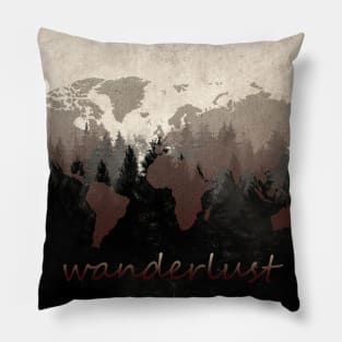 world map forest Pillow