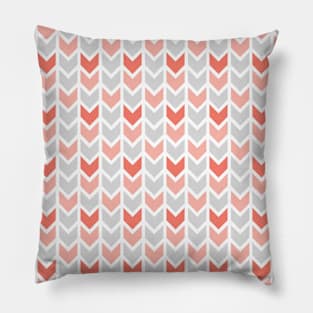 Coral Gray Tribal Arrows Pattern Indian Indigenous Pillow